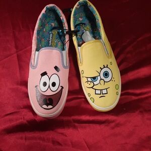 NWT SpongeBob and Patrick Slip-On Size 9.5 Womens Shoes